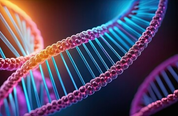 Abstract DNA structure. Medical science background. Futuristic digital illustration background.