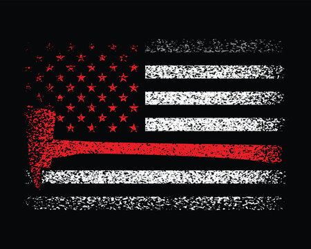 First Responders Firefighter Nurse American Usa Flag Design For T Shirt Poster Banner Backround Print Vector Eps Illustration..
