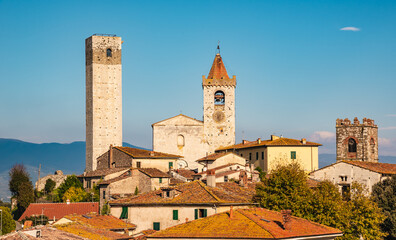 Fototapeta na wymiar Serravalle Pistoiese panoramic view of village, Pistoia, Tuscany, Italy.