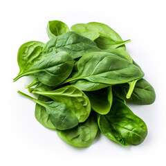spinach on a white background сreated with Generative Ai
