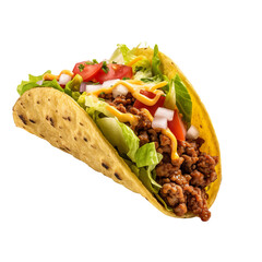 meat taco with vegetables isolated
