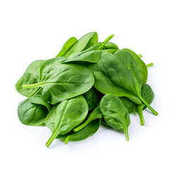 spinach on a white background сreated with Generative Ai