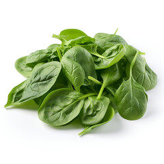 spinach on a white background сreated with Generative Ai