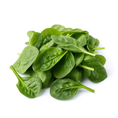 spinach on a white background сreated with Generative Ai