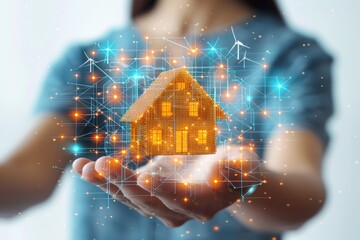 Navigating the Future of Residential Design: How Smart Home Technologies and Sustainable Energy Solutions Are Enhancing Living Environments - obrazy, fototapety, plakaty