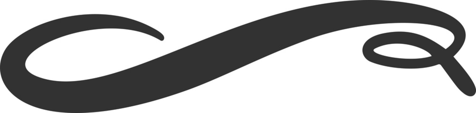 Swoosh line. Hand drawn swash and swish stroke with swirl tail. Calligraphy squiggle wave. Doodle decorative marker flourish.