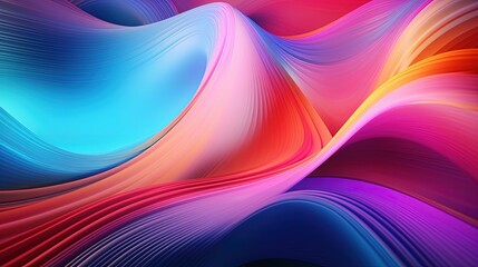Obraz premium neon rainbow wave on black background