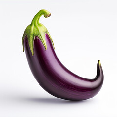 Eggplant on a white background сreated with Generative Ai