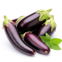 Eggplant on a white background сreated with Generative Ai