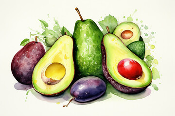 fruits and vegetables isolated on white