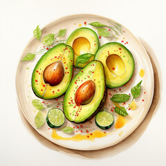 avocado on plate