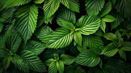 Detailed Green Leaves Composition