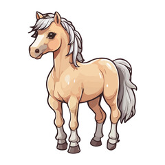 A horse sticker. Light brown horse with white hair.