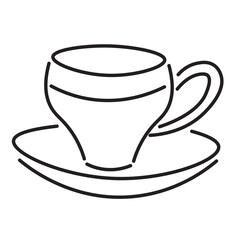 cup in doodle style in vector. template for greeting card design sticker poster