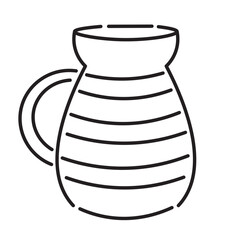 jug in doodle style in vector. template for greeting card design sticker poster