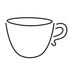 cup in doodle style in vector. template for greeting card design sticker poster