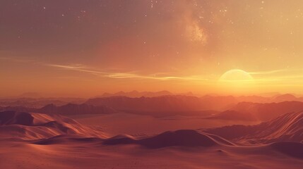 landscape of Sand dunes in the desert