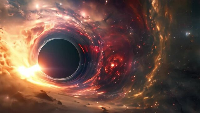 black hole with beautiful starry space background