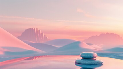 two stones with soft curves landscape