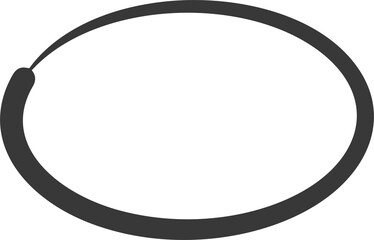 Highlight pen line. Hand drawn circle underline sketch. Oval pencil stroke. Doodle mark scribble. Ellipse and round emphasis.