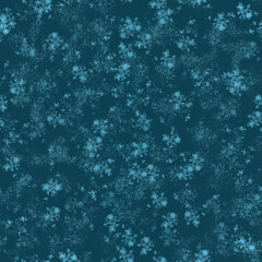 Ditzy Blue Floral Dots Seamless Pattern