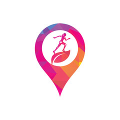 Nature Physiotherapy gps shape concept logo icon vector. Physiotherapy treatment concept vector design.	