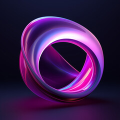 3D streamlined asymmetrical shape on a dark background