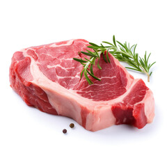 piece of meat on a white background сreated with Generative Ai