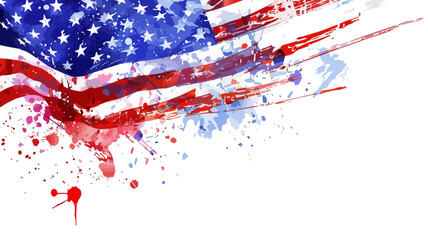 USA Fahne Flagge Wasserfarben United States 4th of July Vektor