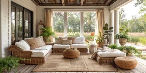 Beautiful interior view of a room at Coastal retreat.