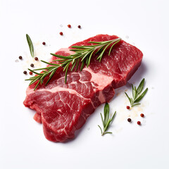 piece of meat on a white background сreated with Generative Ai