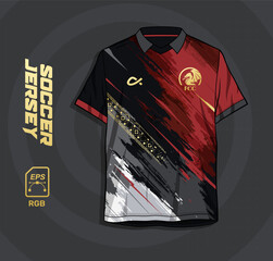 Sports Jersey uniform t-shirt Sublimation Pattern with Vector Mockup