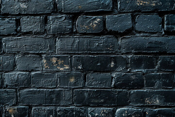 Texture of a black painted brick wall as a background or wallpaper 