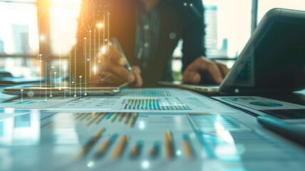 financial charts on the table