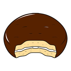 Choco pie illustration hand drawn isolated vector	
