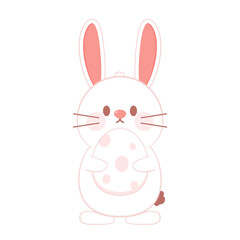 Naklejka na ściany i meble Rabbit head line icon. Hare, rodent, Ester symbol. Veterinary concept. Vector illustration can be used for topics domestic animals, holiday.