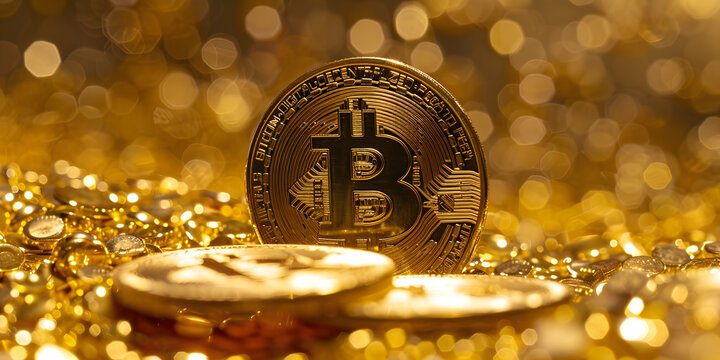 Bitcoin background crypto currency background bitcoin in the golds cryptocurrency banner bitcoin banner