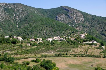 Hilltop village of Rochebrune in the Baronnies in the South East of France, in Europe