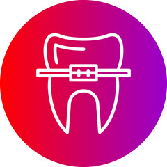 Tooth Line Gradient Circle Icon