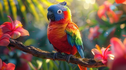 Colorful exotic bird found in the wild