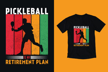 Pickleball Is My Retirement Plan Vintage Retro Pickleball T-Shirt Design