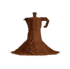 Coffee Maker and coffee dust isolated on transparent layered background. - 755077547