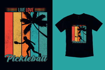 Live Love Pickleball Vintage Retro T-shirt design