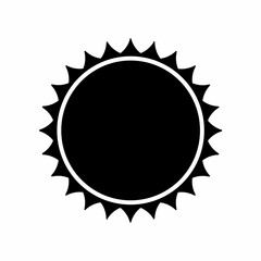 Simple sun illustration. Line art, clipart, icon, object, shape, symbol, etc. PNG with transparent background. Design elements for websites and other graphics.