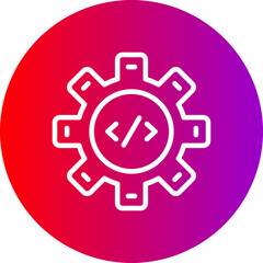 web-hosting-4 Line Gradient Circle Icon