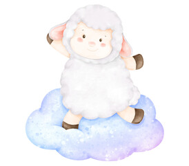 baby sheep on cloud