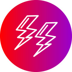 Thunder Line Gradient Circle Icon