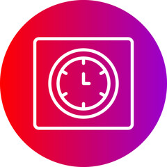 Obraz premium Clock Line Gradient Circle Icon
