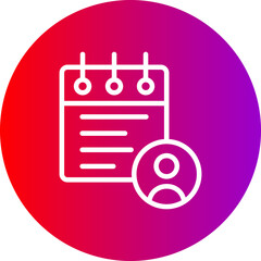 Notes Line Gradient Circle Icon