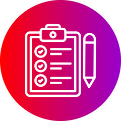 Shopping List Line Gradient Circle Icon